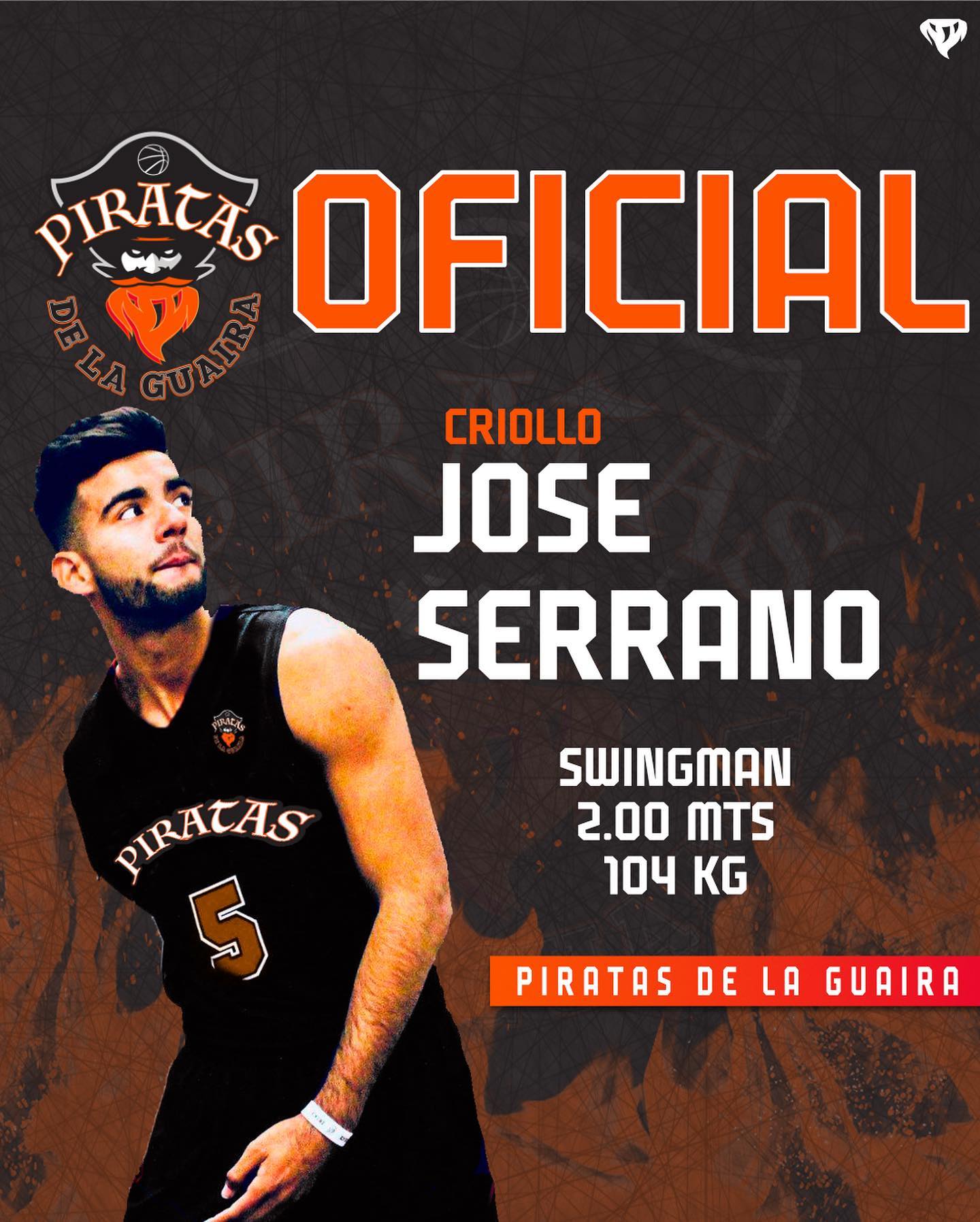 José Serrano es el primer fichaje de Piratas de La Guaira